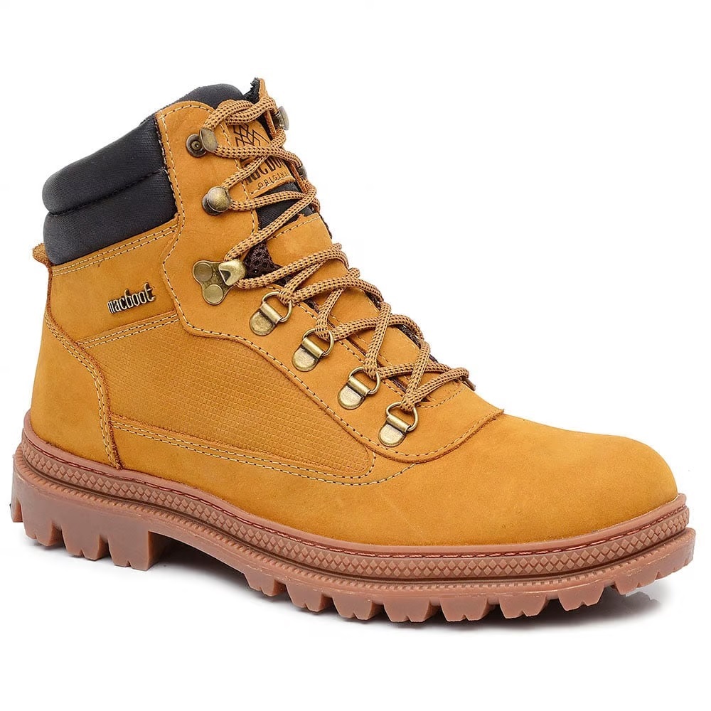 Bota Coturno Botina Casual Macboot Alter em Couro Natural Premium Sola Ultra Flex Leve e Macia
