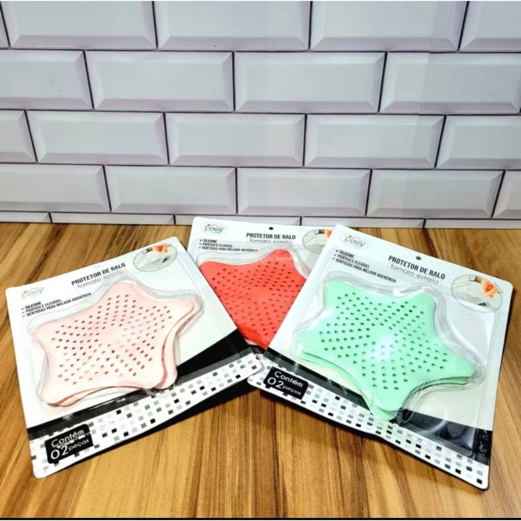 Kit 2 Tampas Ralo filtro de Silicone Ralo Pia Cozinha Banheiro Estrela marca Cosy