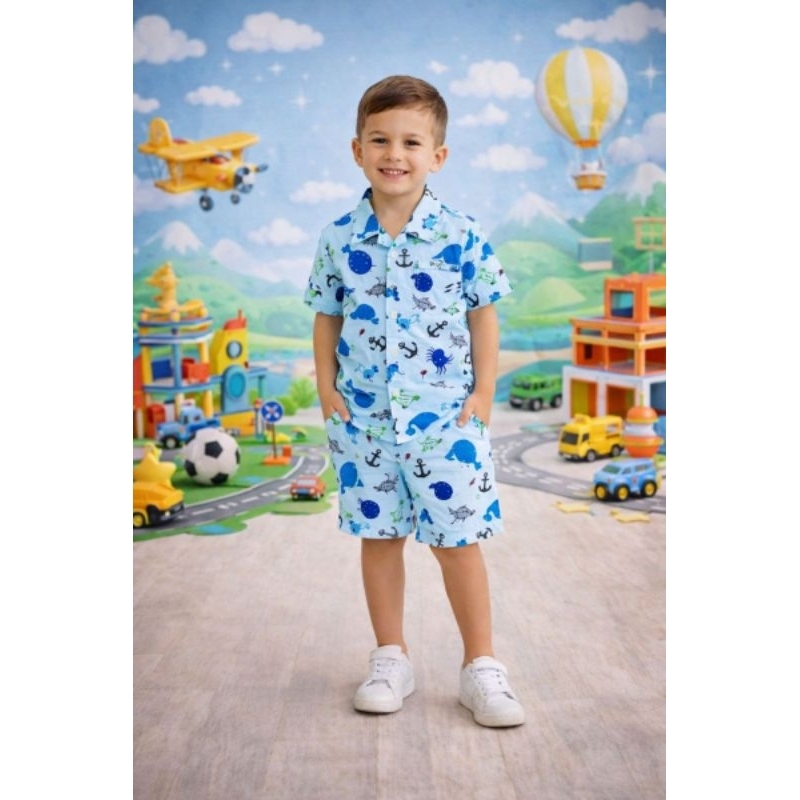 Conjunto Mauricinho Fundo do Mar! em Oferta na Shopee