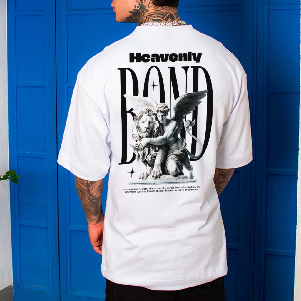 Camiseta Oversized Camisa StreetWear Heavenly Bond Envio Imediato Malhão Premium OVER-227