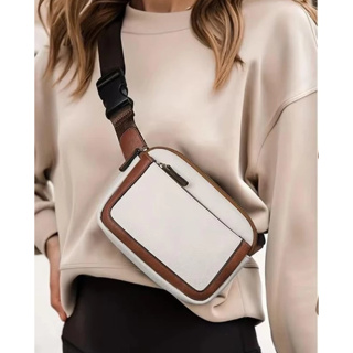 Bolsa De Cintura De Couro PU Estilo Coreano Peito Crossbody Com Bolso Para Cartão em Oferta na Shopee