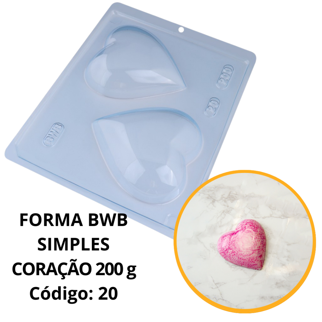 1~10 FORMA SIMPLES CORAÇÃO 200G CÓD.:20 EM ACETATO BWB PARA BOMBOM DOCES DE CHOCOLATE E CONFEITARIA. em Oferta na Shopee
