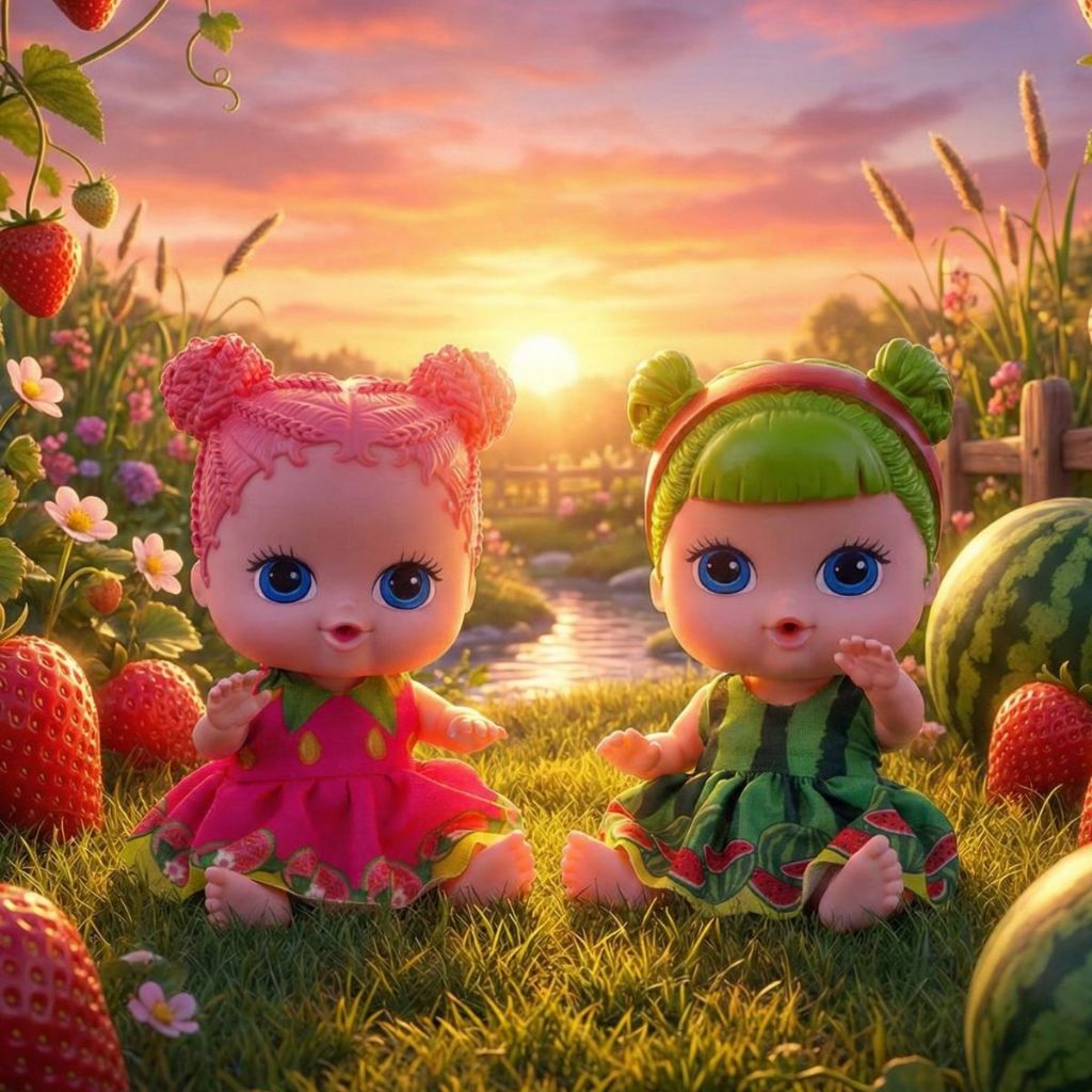 Kit Bonecas Frutinhas: presente infantil com cheirinho de goiaba e melancia. Diversão doce Cotiplás!
