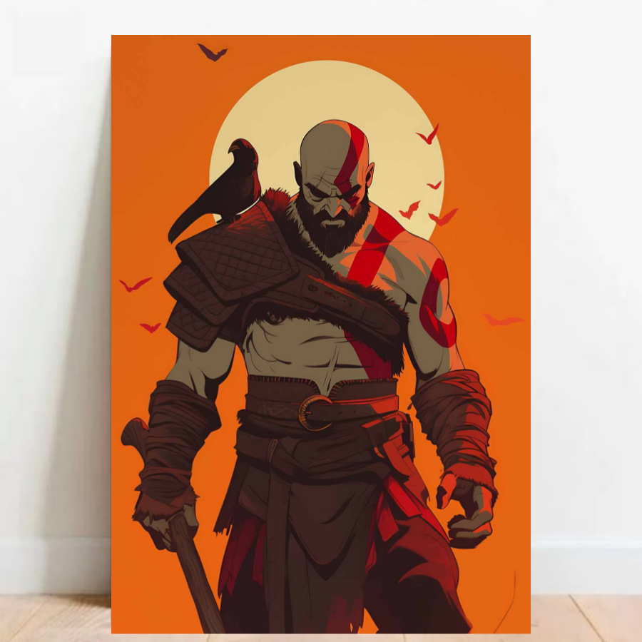 Quadro Placa decorativa geek God of War RPG aventura Game video game a2 60x40cm 020