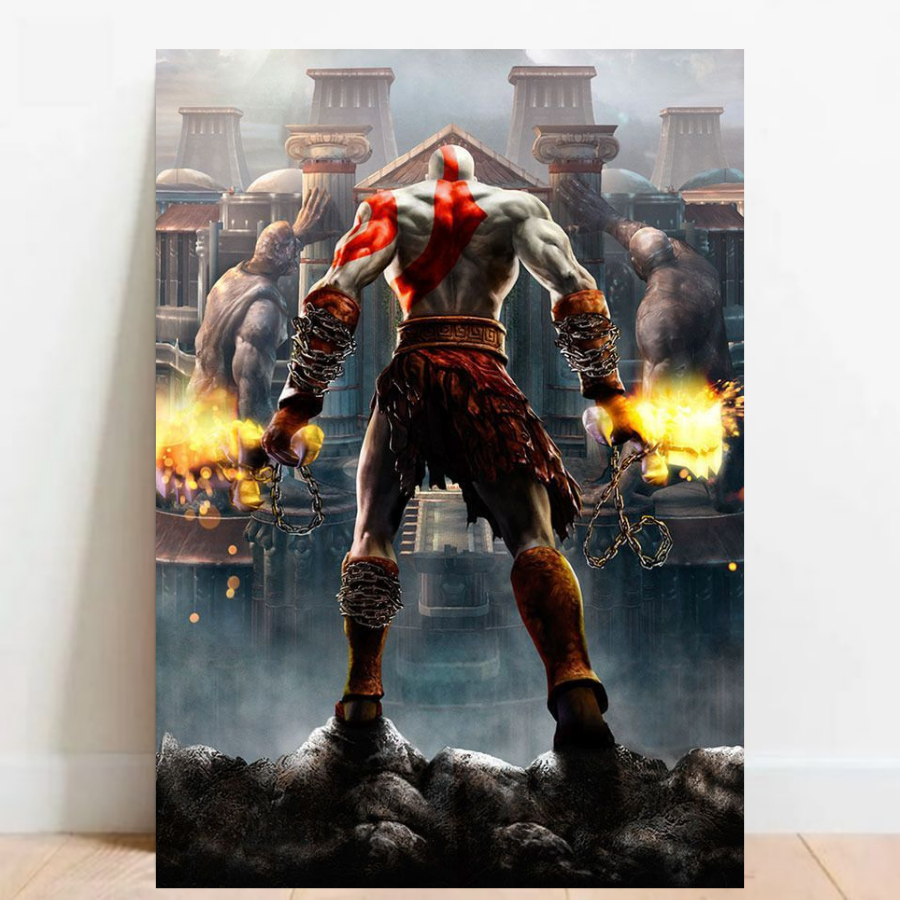 Quadro Placa decorativa geek God of War RPG aventura Game video game a2 60x40cm 021
