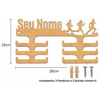 Porta Medalhas MDF Personalizado – Preto ou MDF Cru em Oferta na Shopee