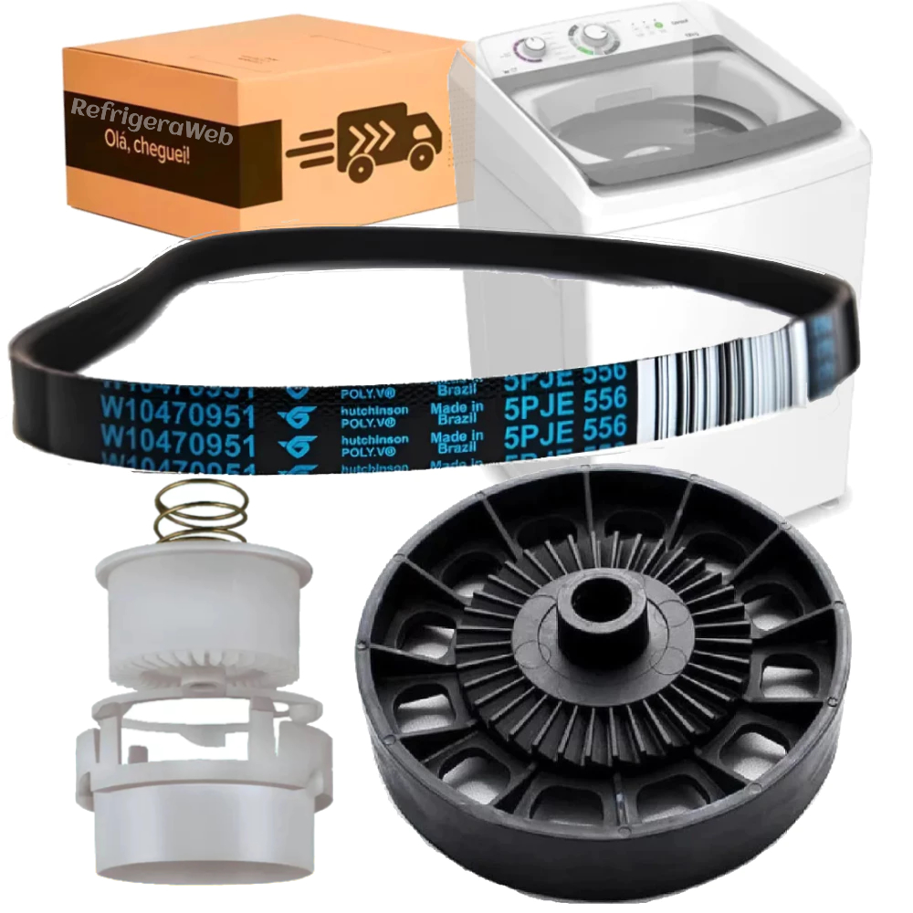 Kit Correia, Poli V, Jogo Came Compativel Lavadora Brastemp Consul W10470951 em Oferta na Shopee
