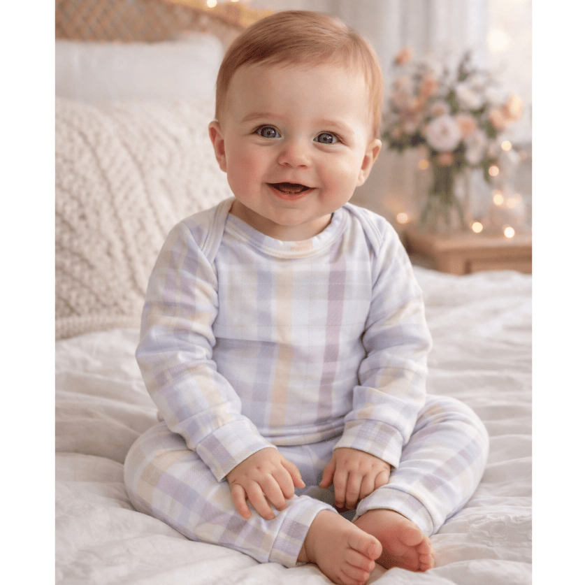 Conjunto Térmico Bebê Longo Pagão Infantil Estampado Xadrez Menino Menina
