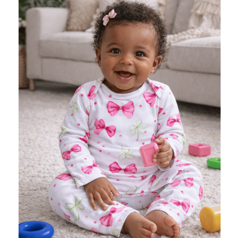 Conjunto Térmico Bebê Pagão Longo Laços em Oferta na Shopee