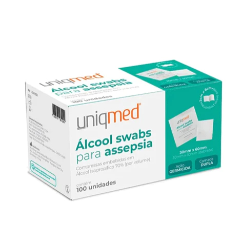 Lenços Umedecidos Álcool Swab 70% Lenços Umedecidos Uniqmed 1000 Saches em Oferta na Shopee