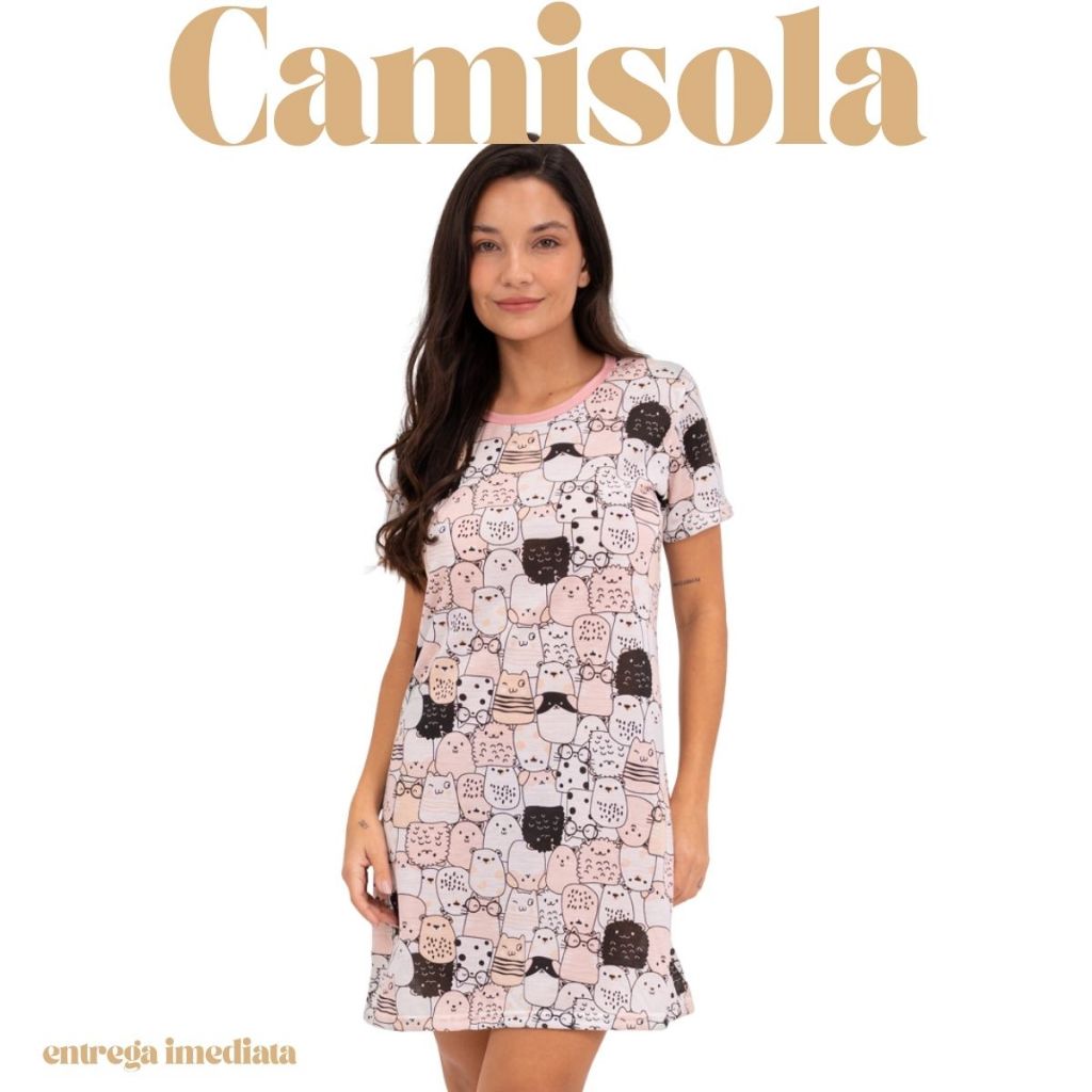 Camisola Feminina Festa dos Gatos Super Confortável Leve P ao GG em Oferta na Shopee