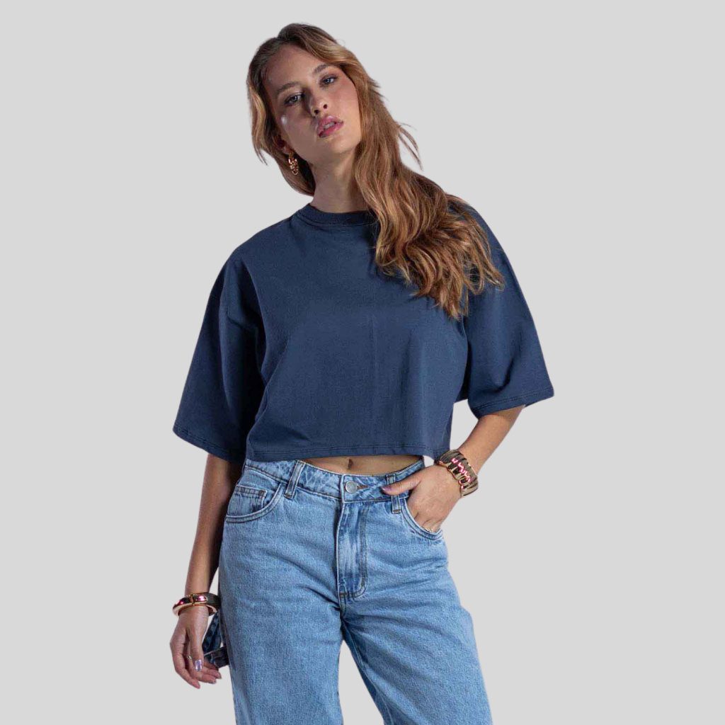 Cropped Over Texture Feminino