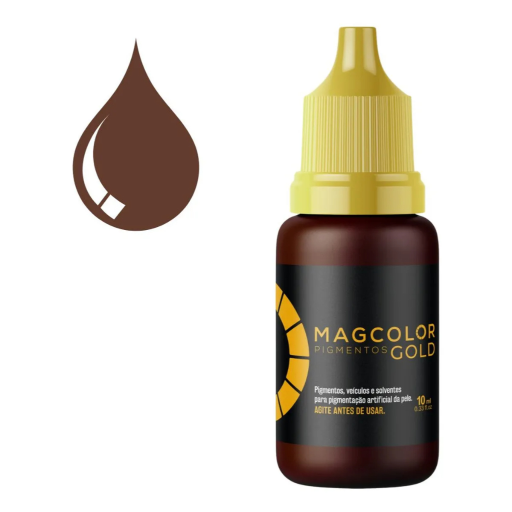 Pigmento Mag Color Gold 10ml - Cor Castanho Escuro