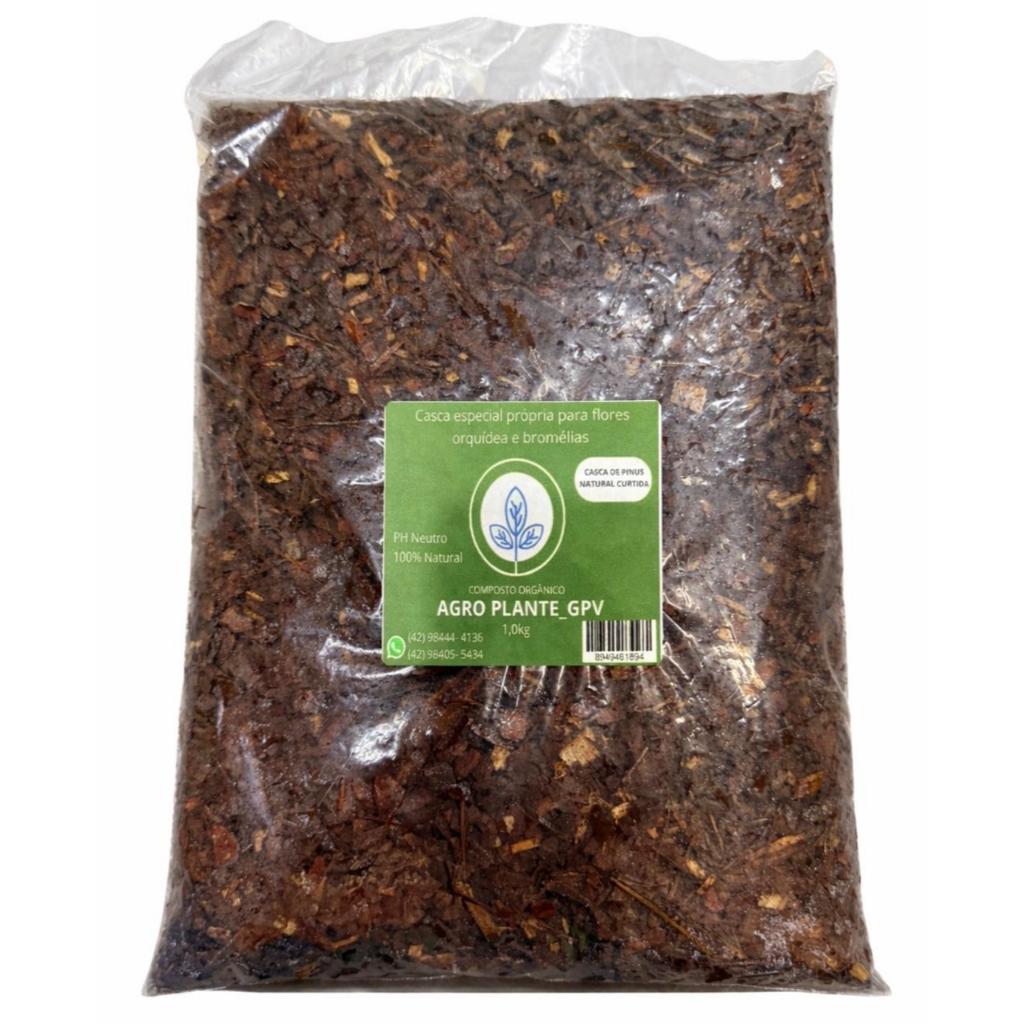 Substrato para Orquídeas e Bromelias com Casca de Pinus – Aeração, Drenagem e Raízes Saudáveis com 1kg