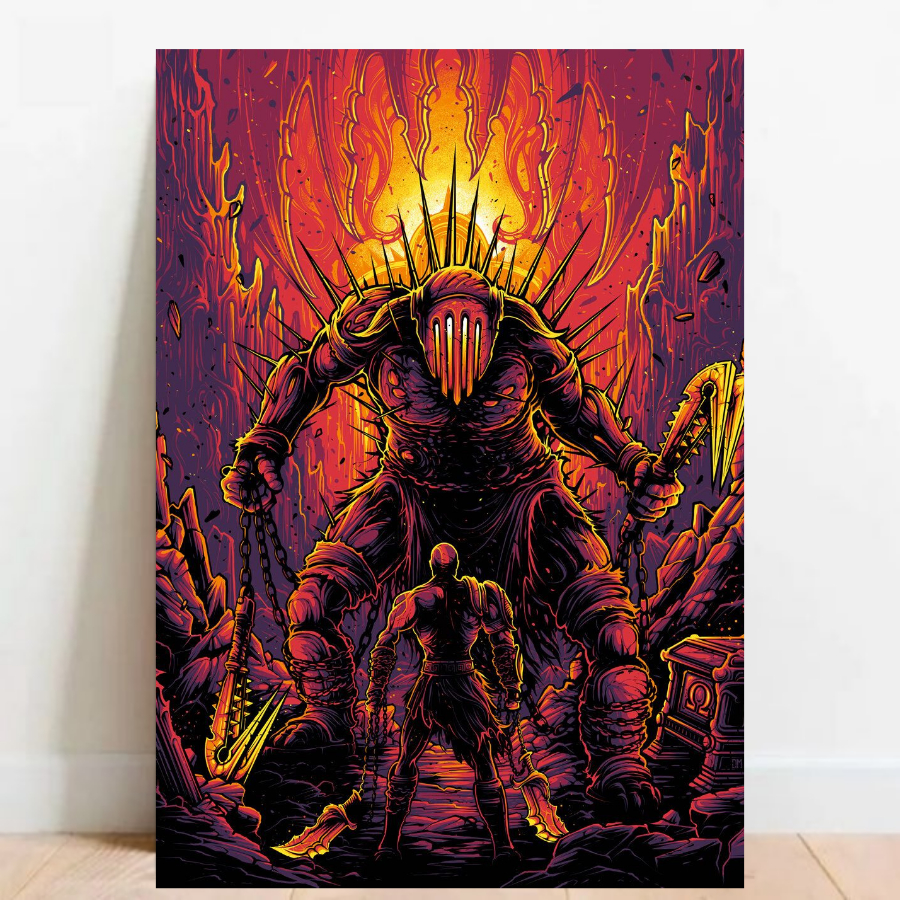 Quadro Placa decorativa geek God of War RPG aventura Game video game 60x40cm 05