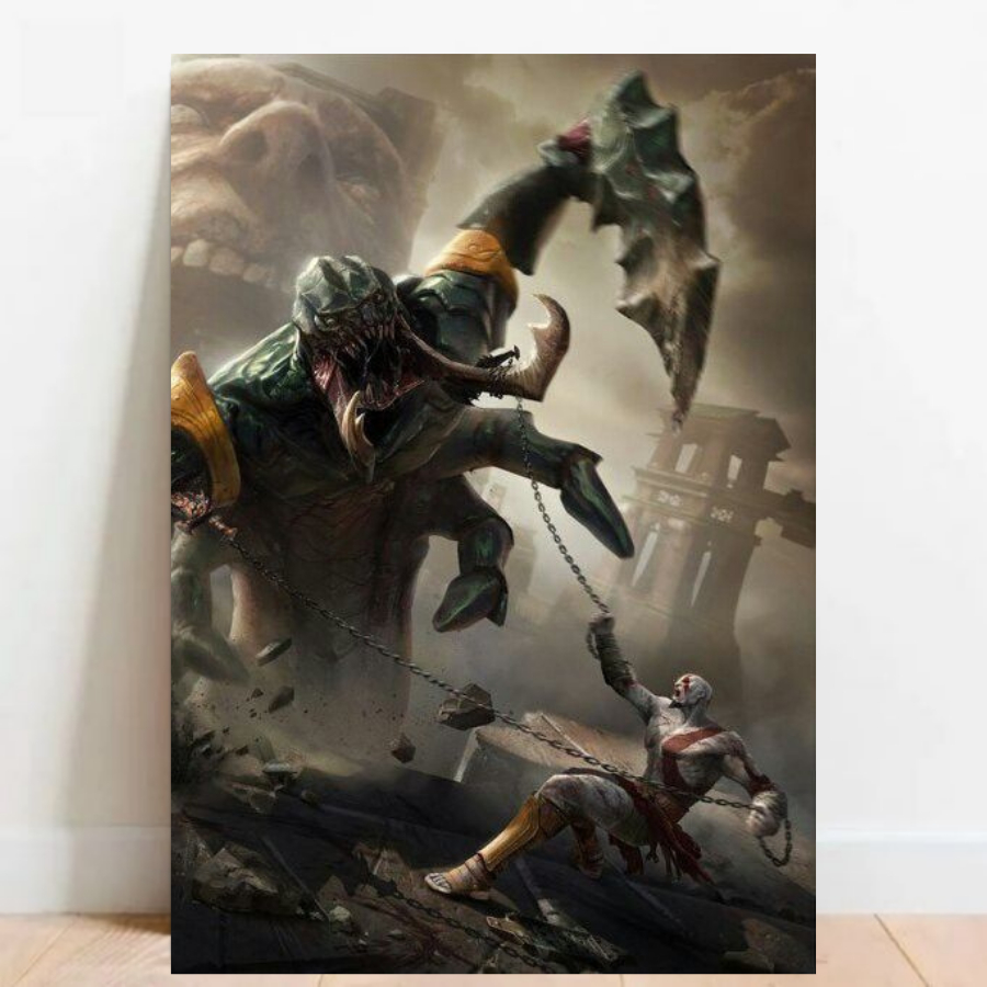 Quadro Placa decorativa geek God of War RPG aventura Game video game 60x40cm 08