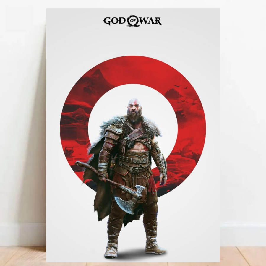 Quadro Placa decorativa geek God of War RPG aventura Game video game 60x40cm 010
