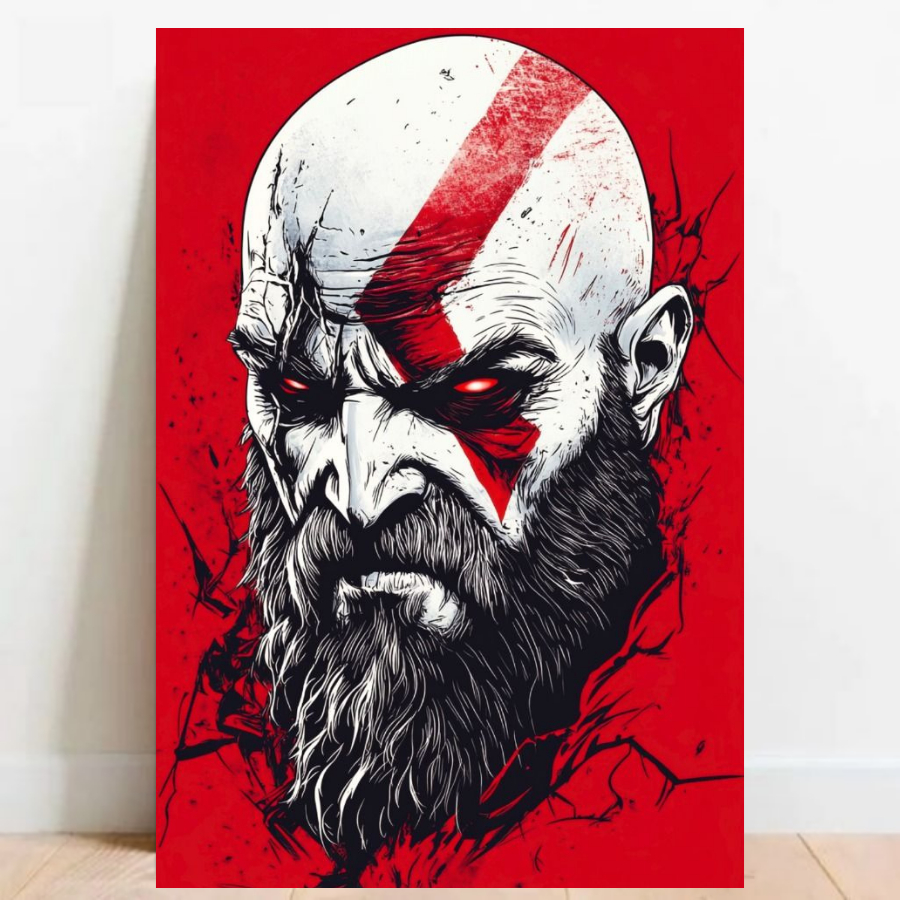 Quadro Placa decorativa geek God of War RPG aventura Game video game 60x40cm 011