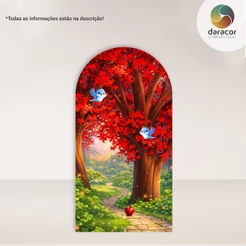 Painel Vertical Paisagem Branca de Neve Romano C/Elástico e Retangular c/ Overlock Face Única