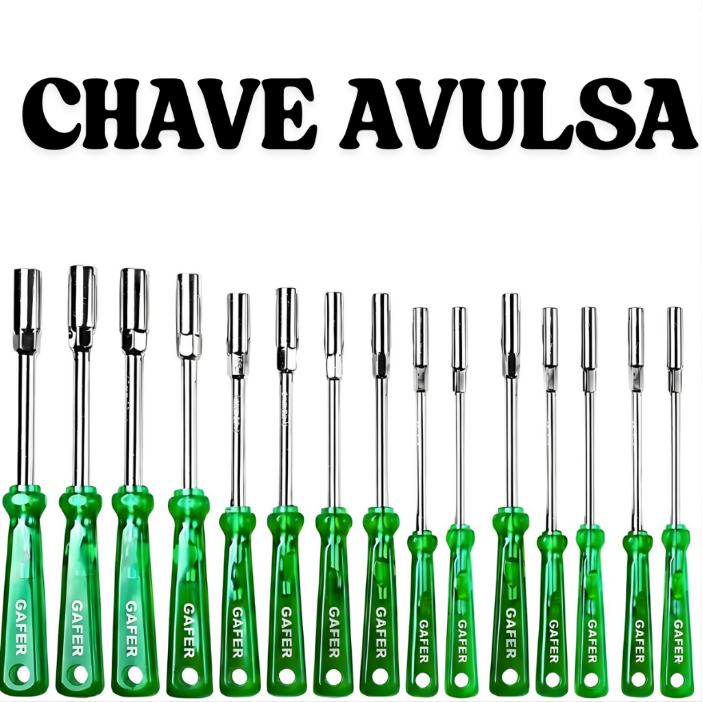 Chave Canhão Profissional 4,76mm a 14mm em Aço Cromo Vanádio Alta Resistência Sextavado Furo no Cabo