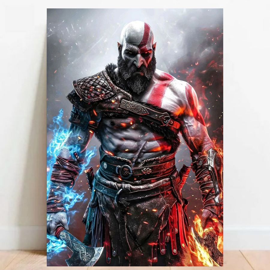 Quadro Placa decorativa geek God of War RPG aventura Game video game 60x40cm 013