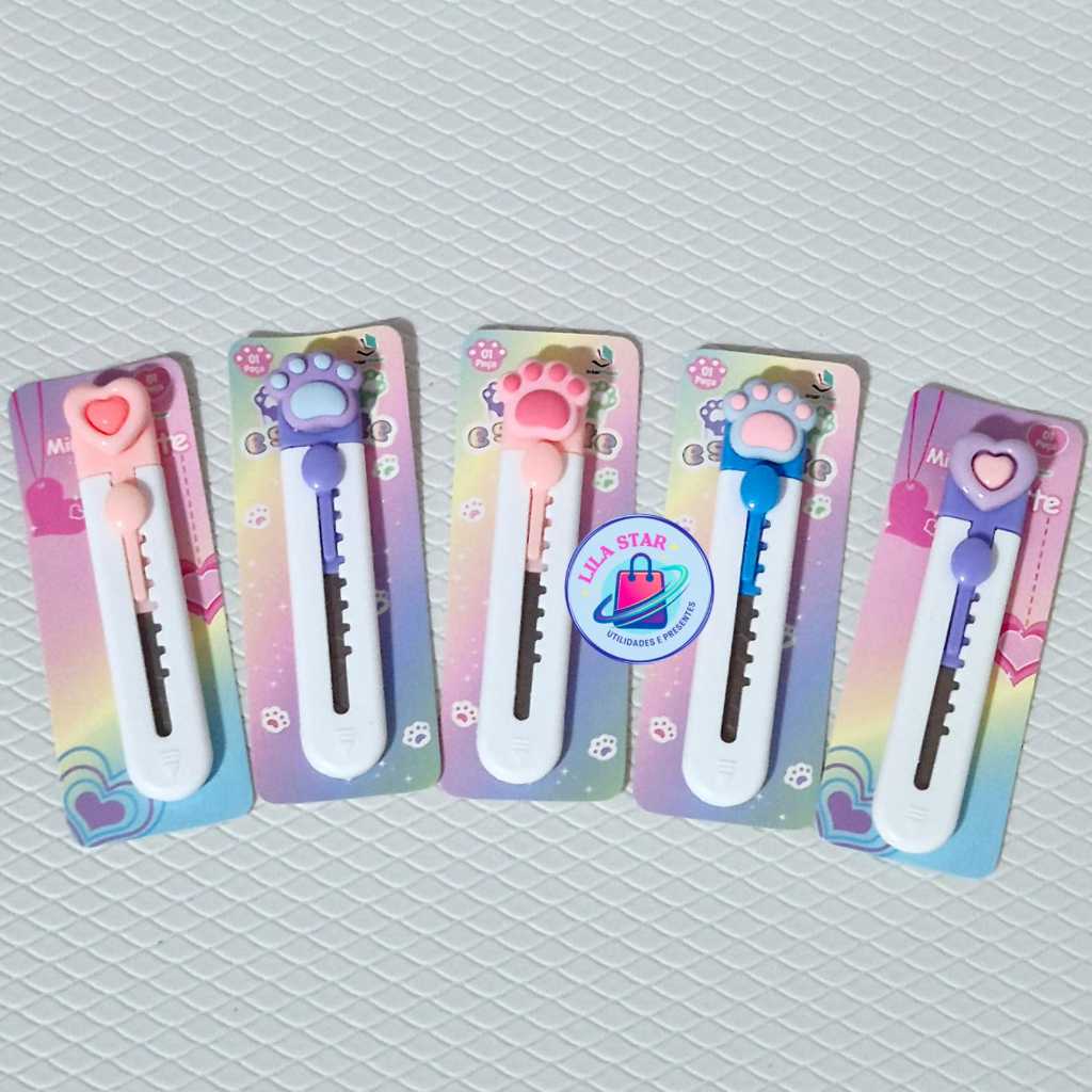 Mini Estilete Fofo Divertido Coração e Patinha