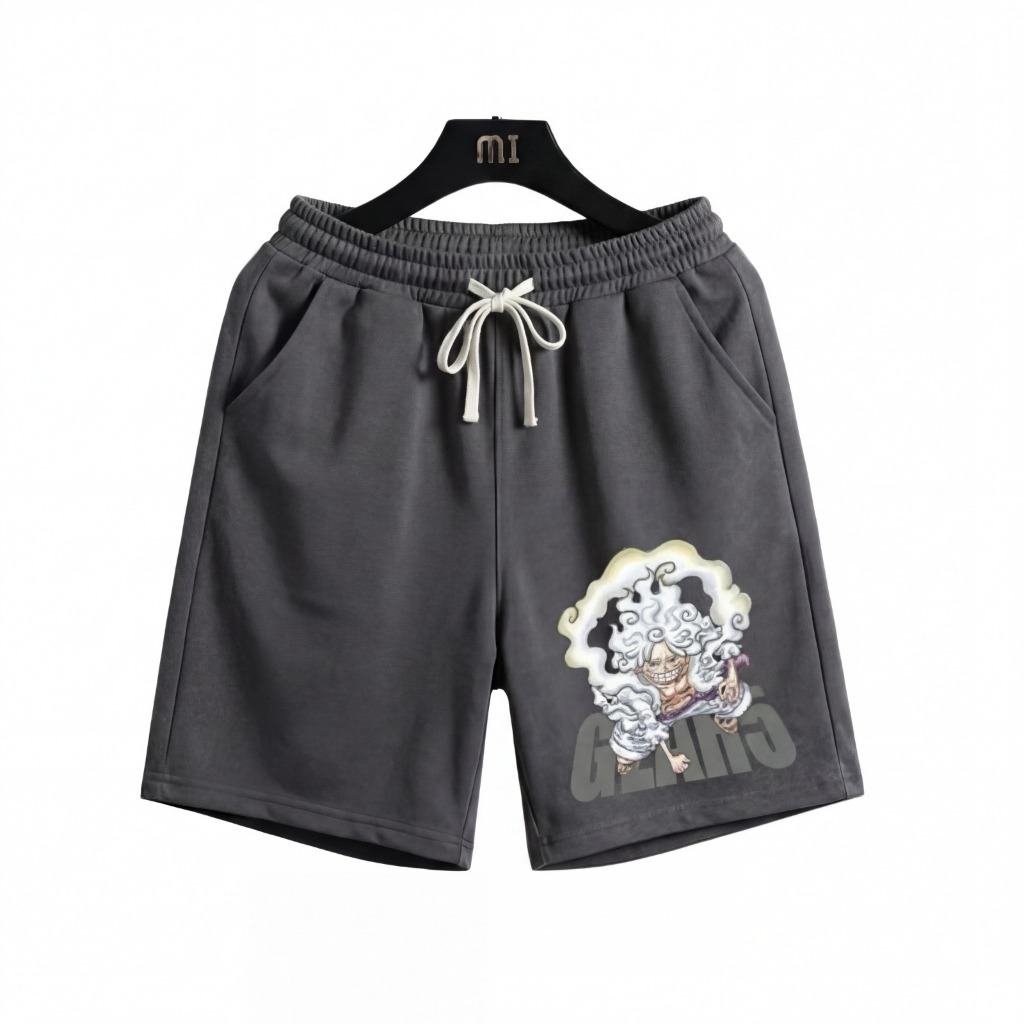 Bermuda Moletom One P Gear 5 Luffy Aftersoul Unissex Streetwear 100% Algodão