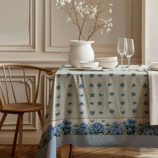 Toalha de Mesa Para 06 Lugares 2,20m x 1,35m - Estampa  Digital Hortênsia em Oferta na Shopee