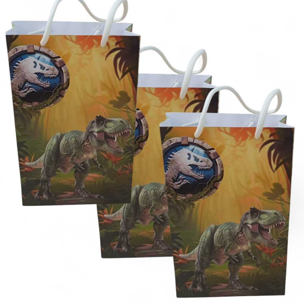 Sacolinha Surpresa Personalizada DINOSSAUROS JURASSIC Lembrancinha Festa PEGUE E MONTE - Tamanho P -Envio Rápido