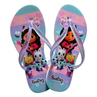 Chinelo Casa Magica de Gabby Lilás Menina Kids Baby Personalizado e Estampado Com o Nome da Criança em Oferta na Shopee