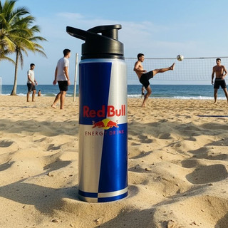 Garrafa Squeeze Alumínio 750ml RedBull garrafa academia corrida agua garrafinha correr aluminio