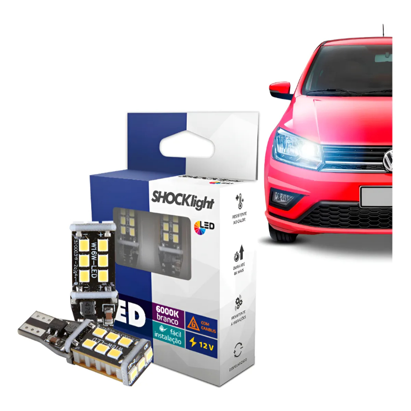 Kit 2 Lampada T15 15 Led 6000k Cambus Canceller W16w Forte T15 W16w