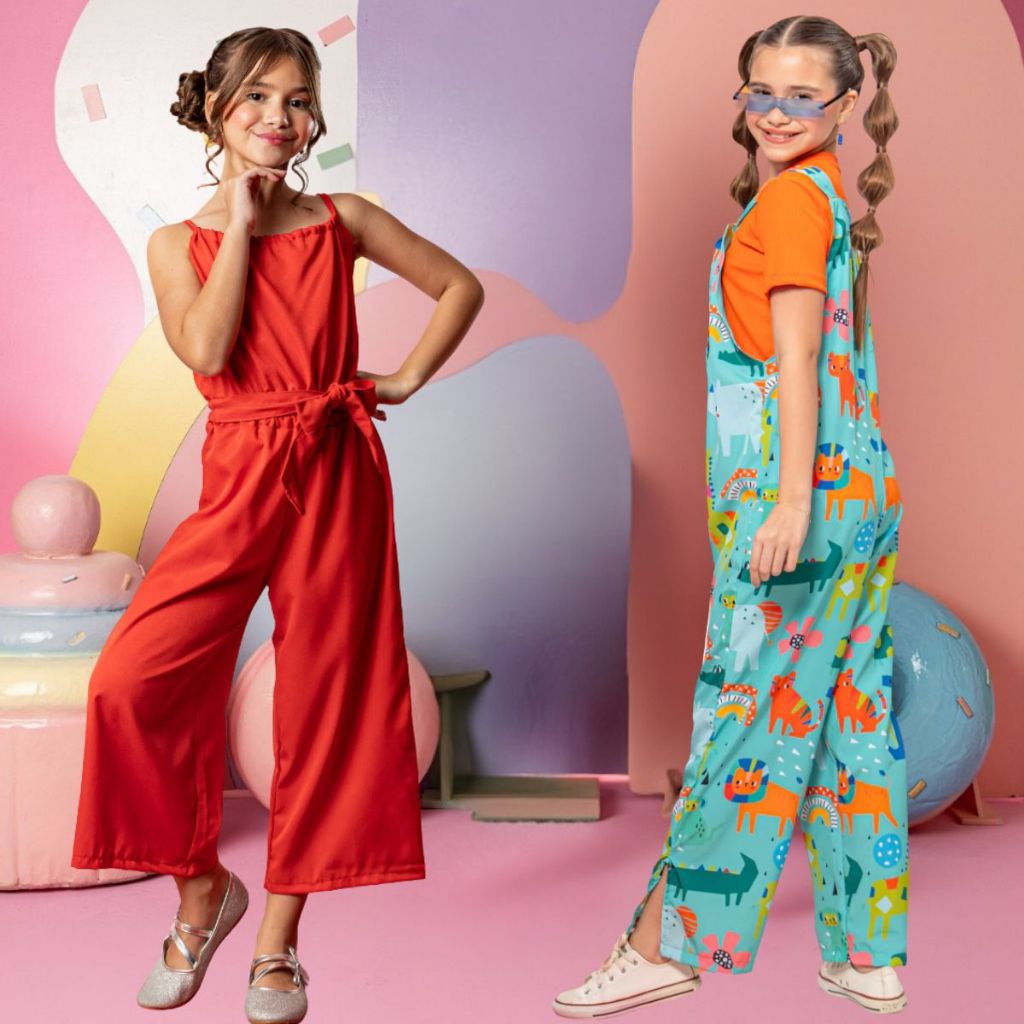 MACACAO LONGO COM BLUSINHA CROPPED INFANTIL MENINA  ELEGANTE ESTAMPADO STITCH MODA FESTA