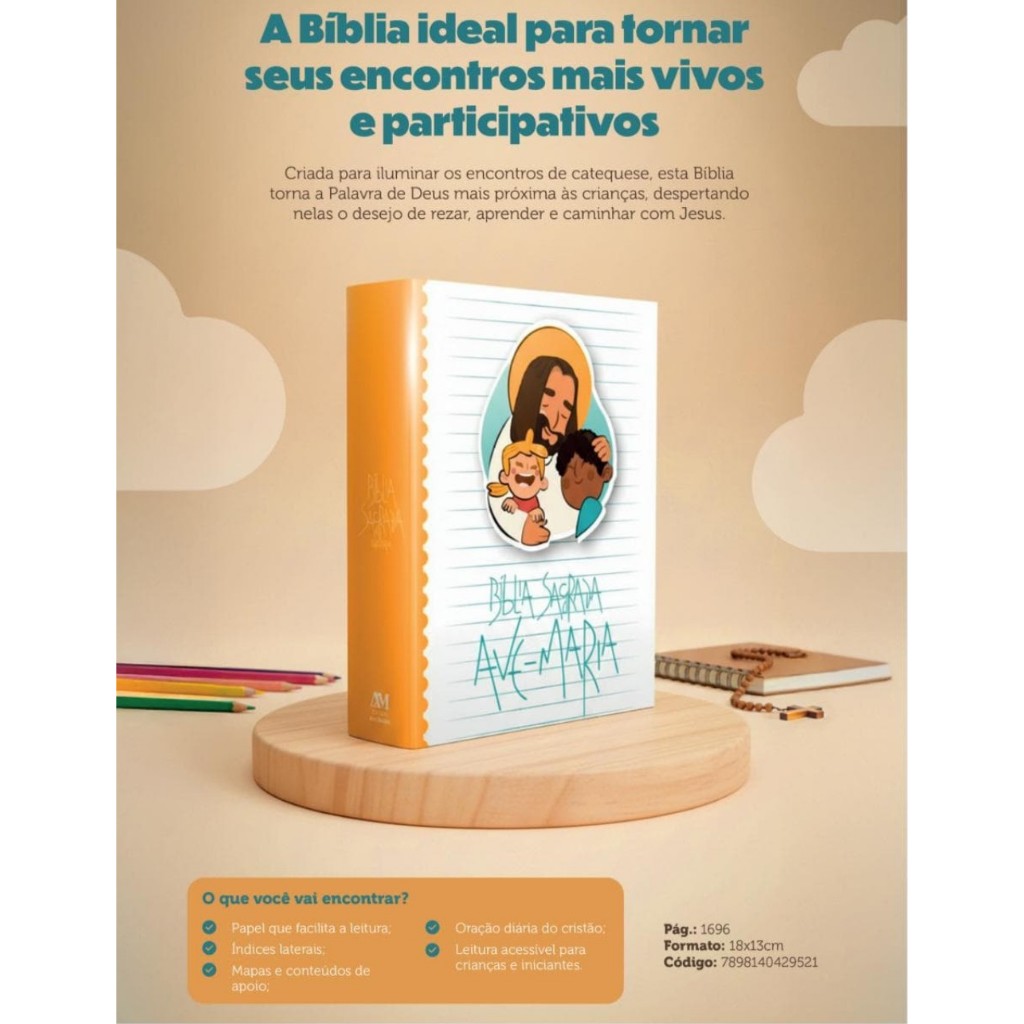 Bíblia Sagrada Capa Catequese Ave Maria em Oferta na Shopee