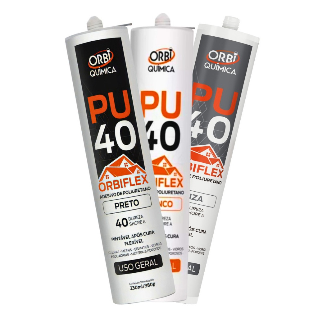 PU 40 Silicone Cola Selante Adesivo 360g Preto Cinza ou Branco Veda Cuba Mármore Calhas Vidro Chapas