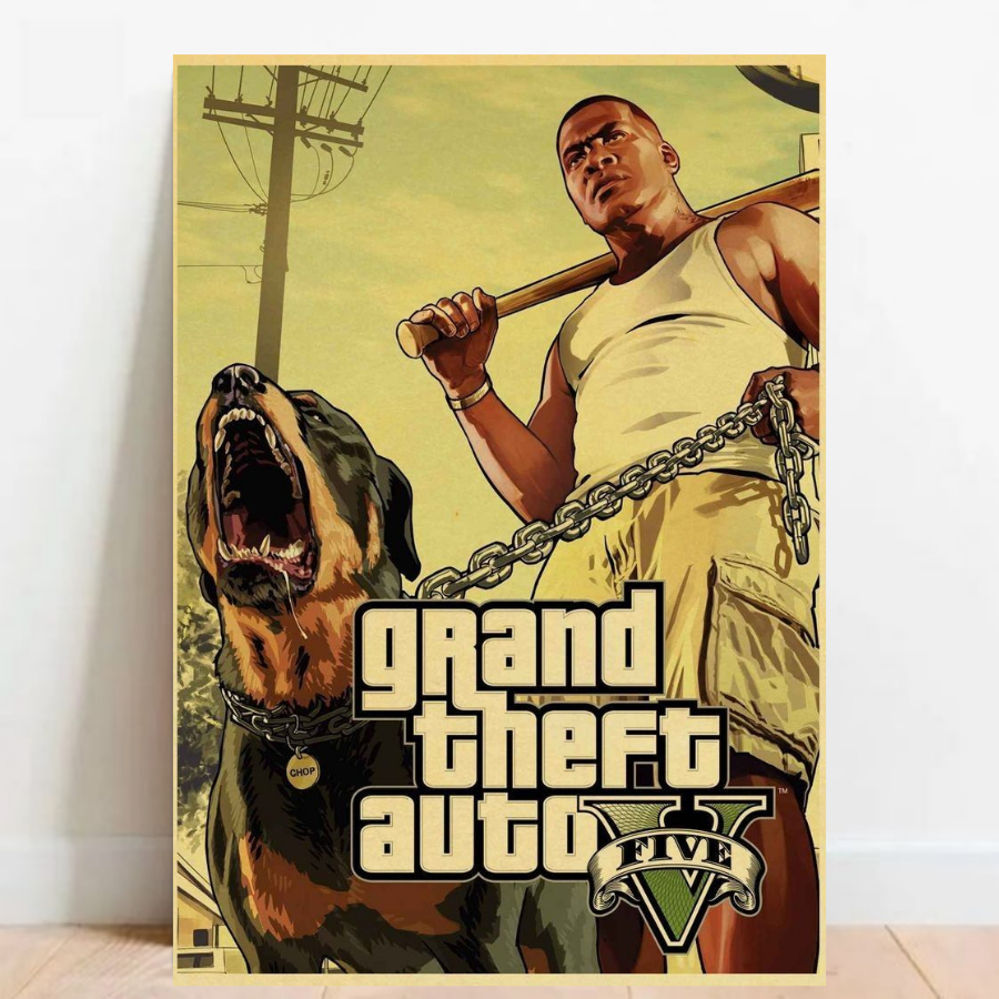 Quadro Placa Decorativa Poster Geek Gta 5 Quarto Gamer video games decoraçã 06