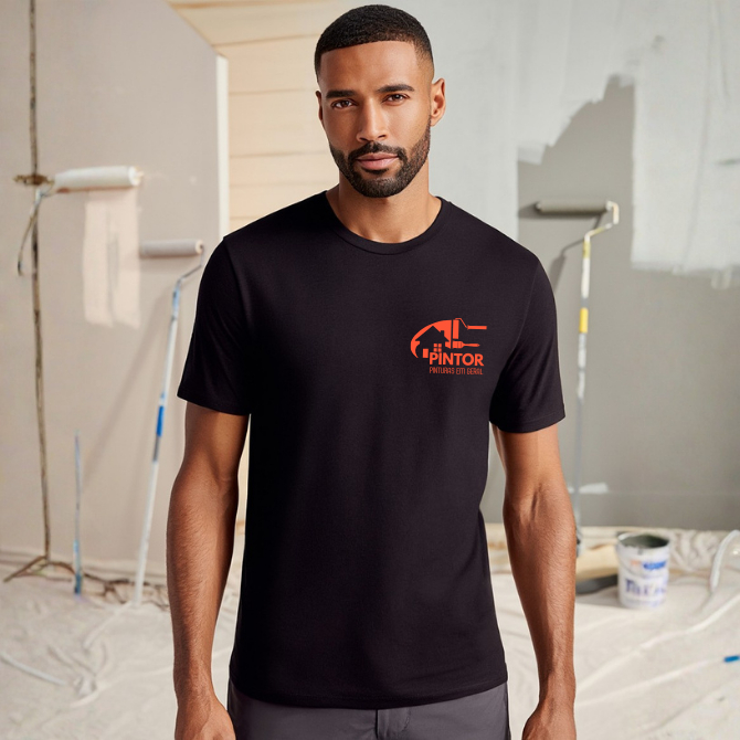 Camiseta Masculina Profissão Pintor Uniforme Profissional Para Serviço de Pintura Obras e Reformas