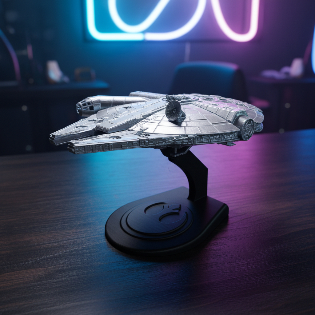 EXCLUSIVO Millennium Falcon Star Wars Decoração - Figure Action - Han Solo - Nave com suporte