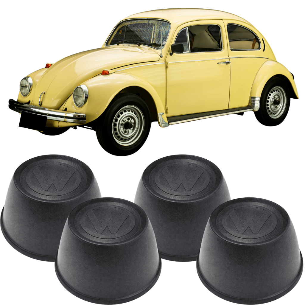 Jogo Calota Copinho Roda 4 Furos Fixa VW Fusca Variant Brasília Karmann Ghia TL - Sem Garra