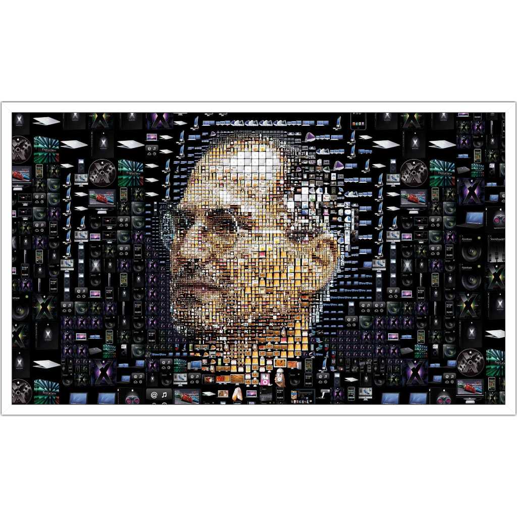 Quadro Decorativo Steve Jobs Apple Tecnologia Para Informática Decorar Salas Com Moldura Grande Branca Gg