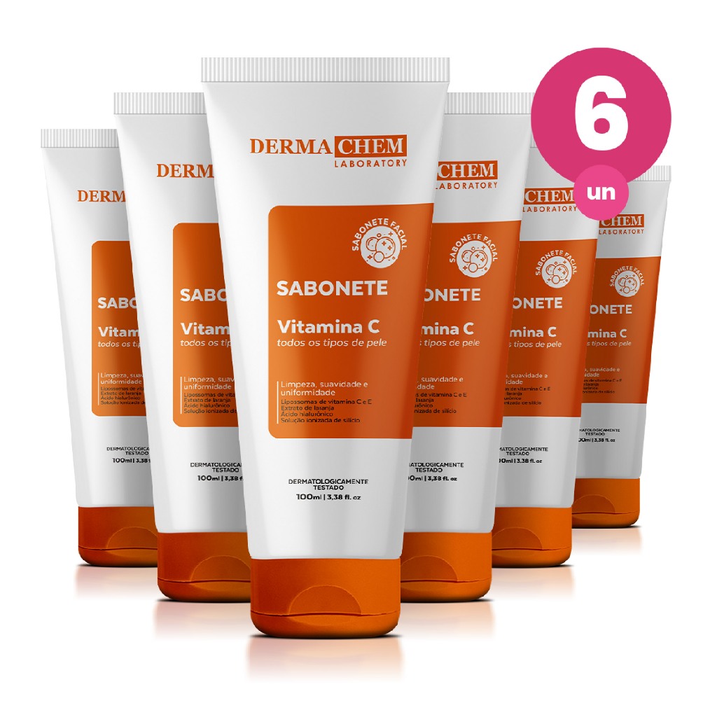 Kit 6 Sabonete Vitamina C Anti-Idade 100ml Dermachem