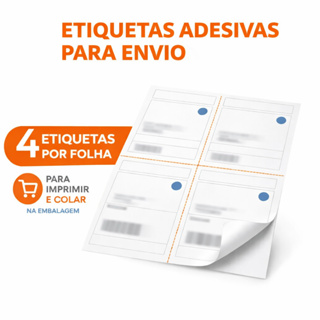 Etiqueta De Envio Adesiva 4 Etiquetas Por Folha 100 Folhas A4 Adesiva 4 Cortes em Oferta na Shopee