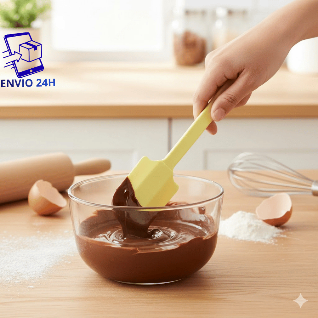 Kit 2 Espátula Raspadora Pão Duro Silicone | Utensílio Profissional p/ Confeitaria e Chocolates