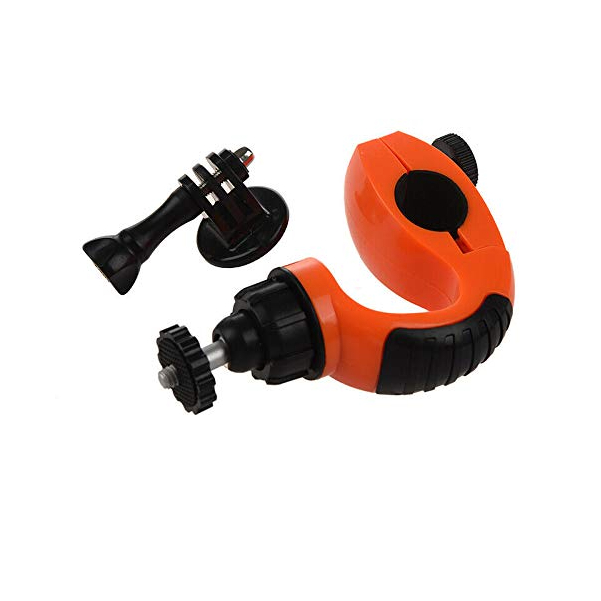 Suporte Para Guidão 22mm Moto Bike Laranja compativel com Gopro, canon nikon  action cam  e similares