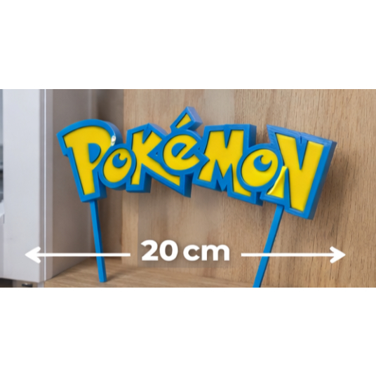 Topo de Bolo + Base de Mesa do Tema Pokémon -  Faça sua festa - Impressão 3d - Pokémon