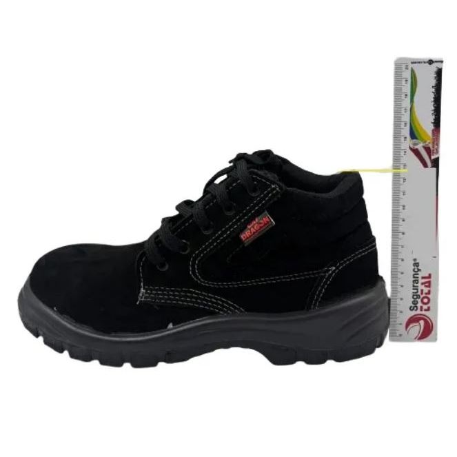 Botina Bico de PVC Nobuck Bidensidade Preto Dexter