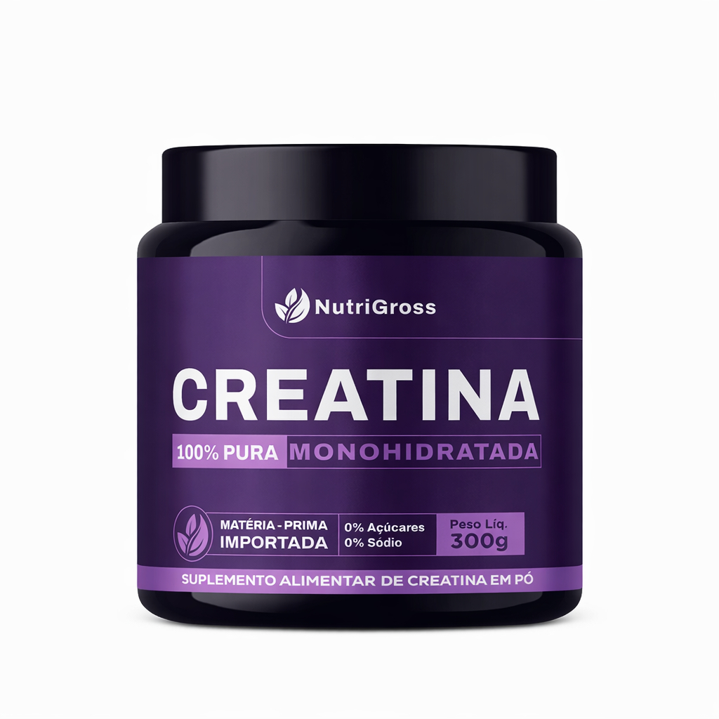 Creatina Monohidratada 100% Pura NutriGross 300g | Suplemento Alimentar em Pó