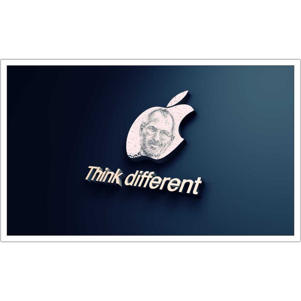 Quadro Decorativo Steve Jobs Apple Tecnologia Inovação Informática Decorar Salas Com Moldura Grande Branca Gg