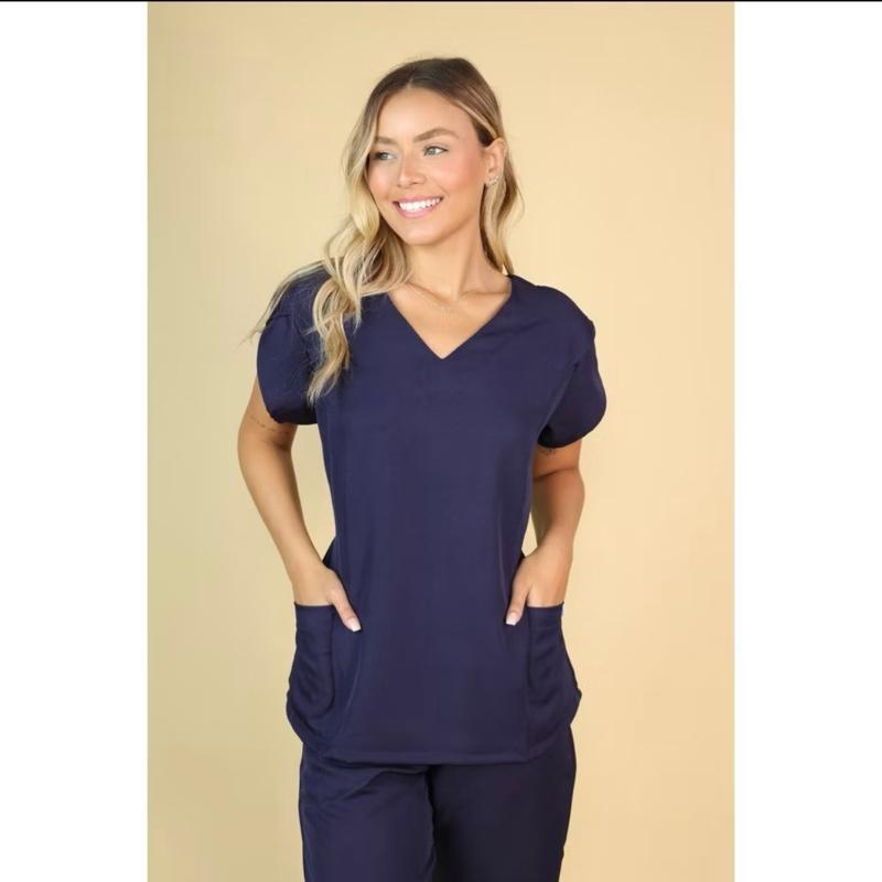 Pijama Cirúrgico FEMININO Scrub Conjunto Pijama Hospitalar Não Amassa