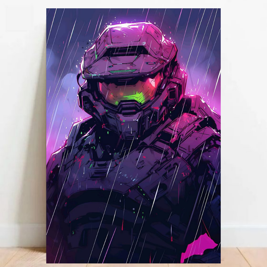 Quadro Placa Decorativa Poster Geek fps Halo Quarto Gamer video games decoração 01